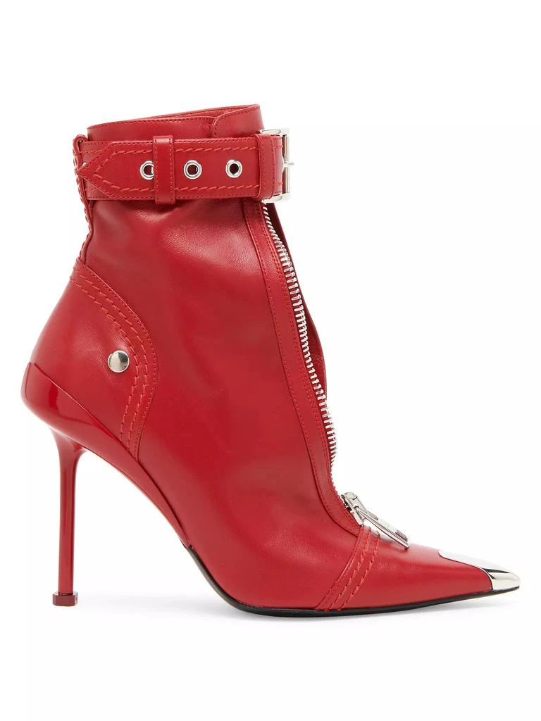 商品Alexander McQueen|Slash Biker 90MM Leather Booties,价格¥5965,第1张图片