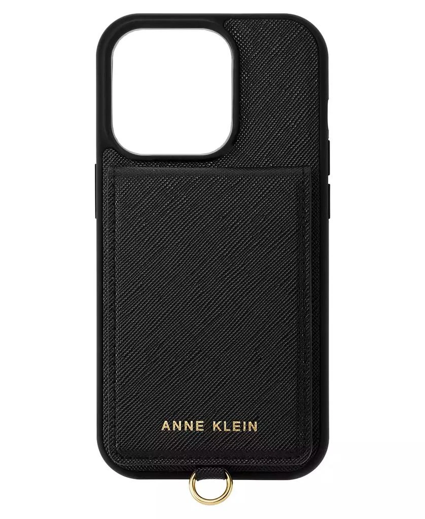 商品Anne Klein|Women's Black Saffiano Leather iPhone 14 Pro Max Case,价格¥205,第1张图片