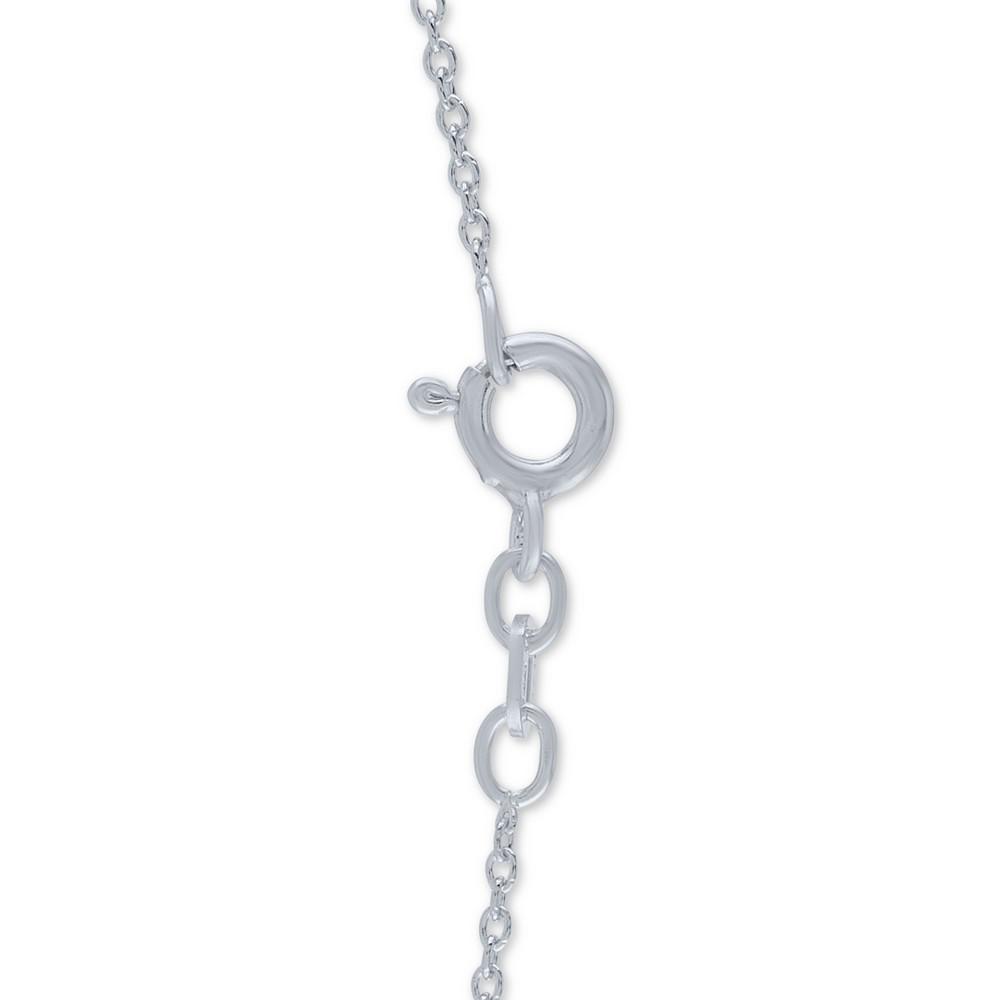 Diamond Accent Interlocked Circle 18" Pendant Necklace in Sterling Silver商品第4张图片规格展示