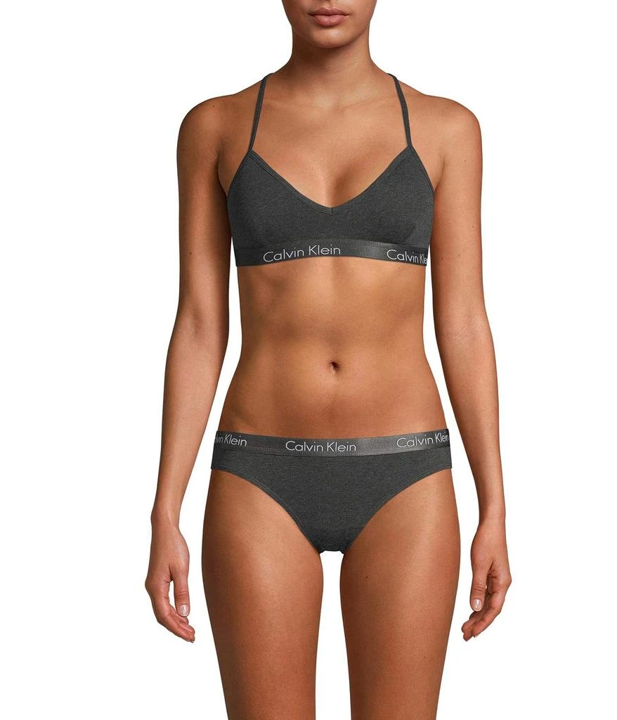 商品Calvin Klein|弹力棉质混纺 休闲文胸 V 领细肩带,价格¥146,第1张图片