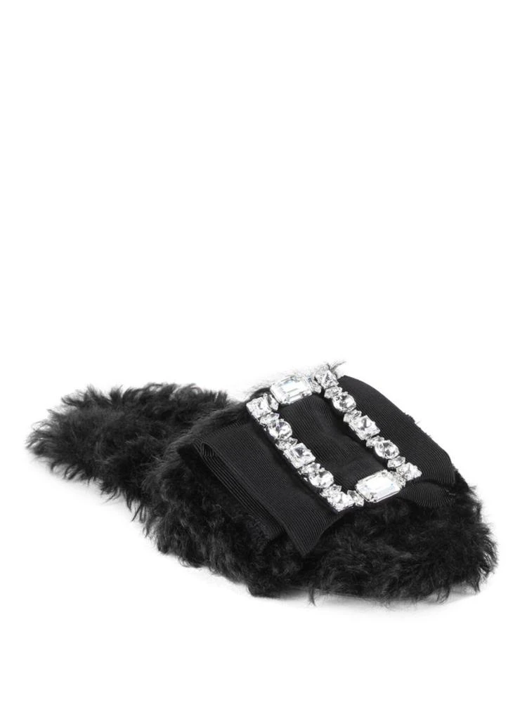 商品Miu Miu|Jeweled Faux Fur Slide Sandals,价格¥2668,第1张图片