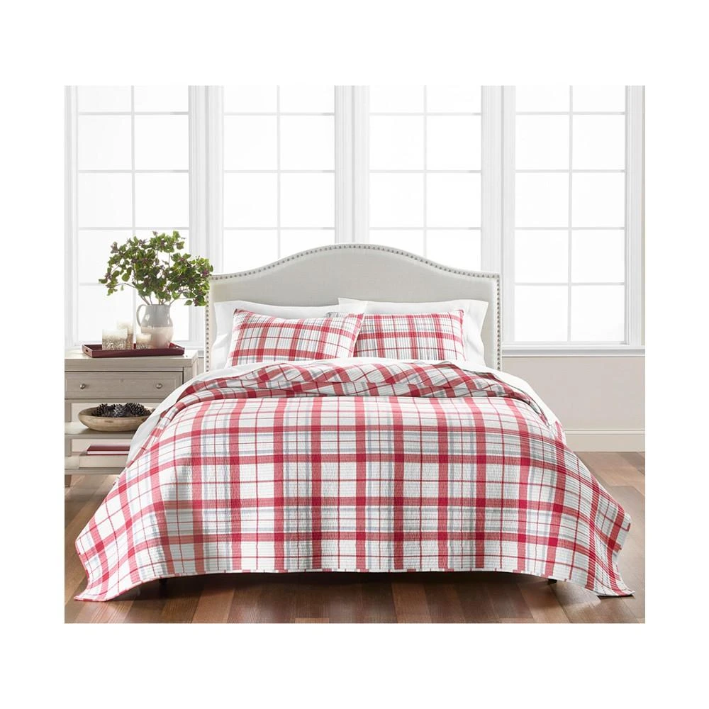 商品Martha Stewart|Windowpane Yarn-Dye Flannel Quilt, Twin, Created For Macy's,价格¥417,第3张图片详细描述