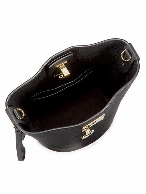 商品Salvatore Ferragamo|Studio Leather Bucket Bag,价格¥17559,第5张图片详细描述