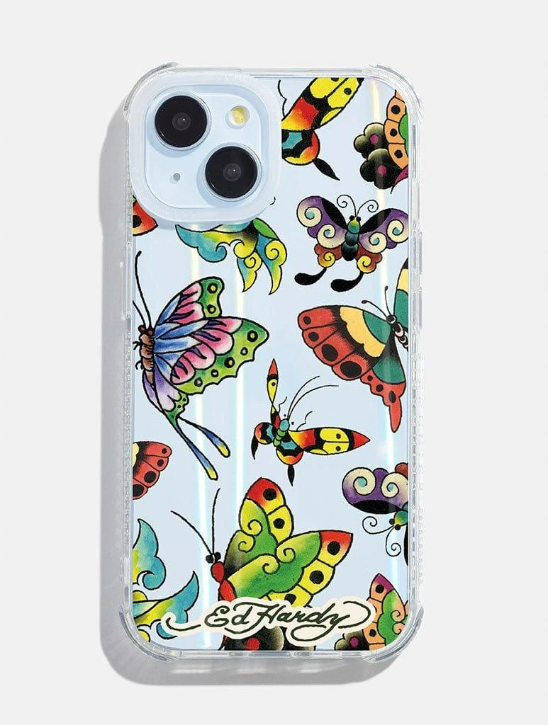 商品Skinnydip London|Ed Hardy x Skinnydip Tattoo Butterfly Shock iPhone Case,价格¥268,第1张图片