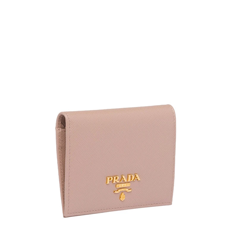 商品Prada|【预售3-7天】普拉达  女士皮粉色金标翻盖薄款钱包1MV204_QWA_F0236,价格¥4732,第5张图片详细描述