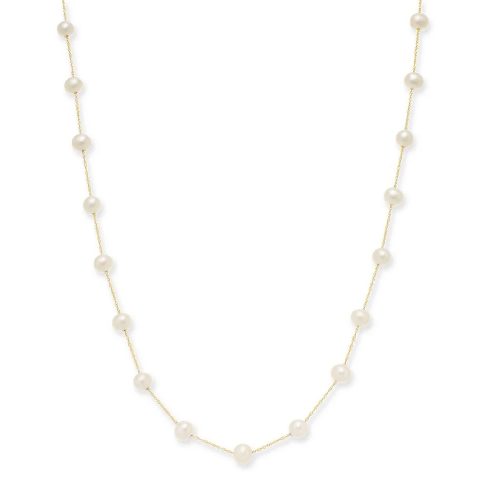 商品Effy|EFFY® Cultured Freshwater Pearl Station 18" Necklace in 14k Gold (5-1/2mm),价格¥1803,第1张图片