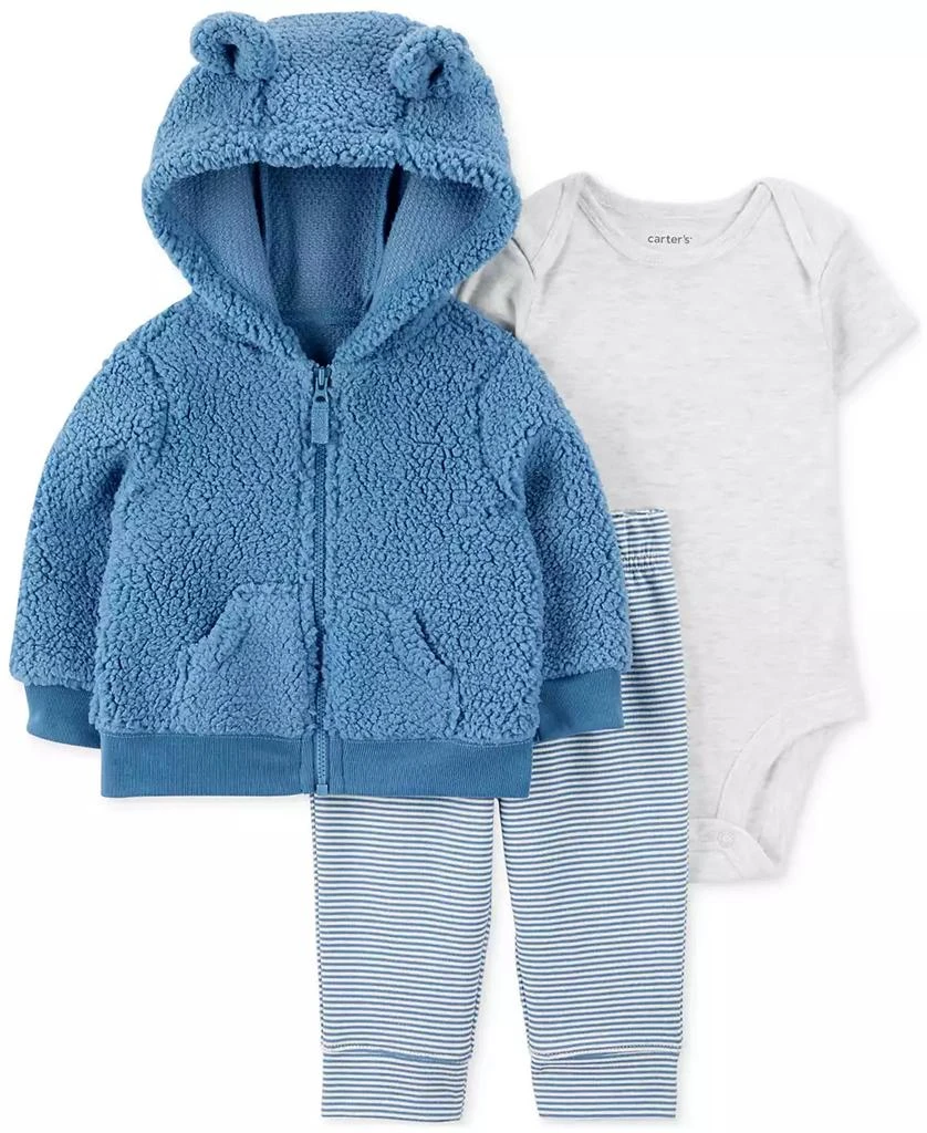 商品Carter's|Baby Boys Bear Jacket, Bodysuit & Pants, 3 Piece Set,价格¥146,第1张图片