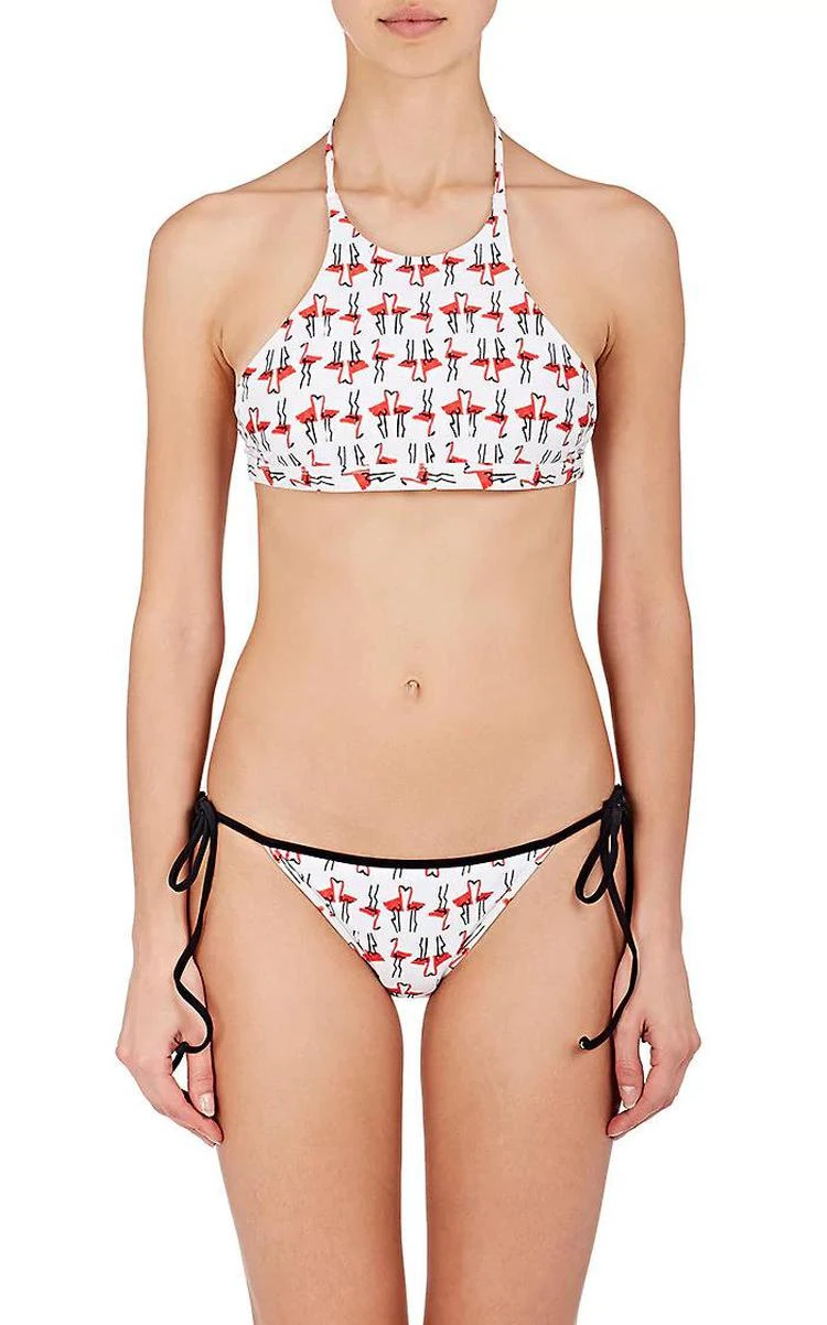 商品Milly|Flamingo-Print Halter Bikini Top,价格¥510,第1张图片