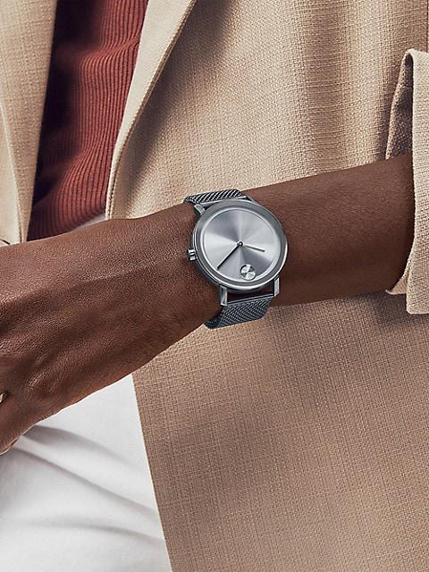 商品Movado|BOLD Evolution Ionic Plated Grey Steel Bracelet Watch,价格¥4832,第6张图片详细描述