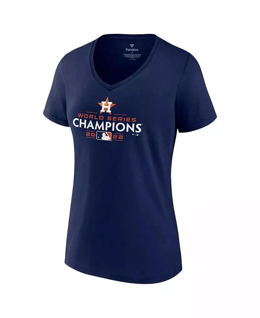 商品Fanatics|Women's Navy Houston Astros 2022 World Series Champions Champions Logo V-Neck T-shirt,价格¥263,第3张图片详细描述