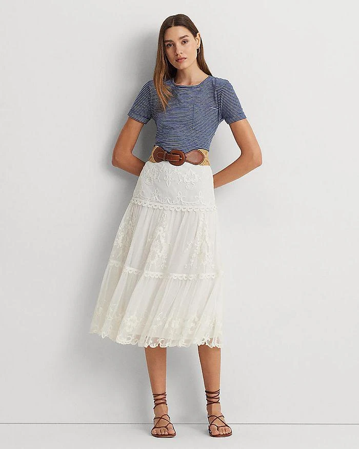 商品Ralph Lauren|Embroidered Mesh Tiered Skirt,价格¥558,第2张图片详细描述