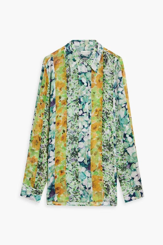 商品Dries Van Noten|Floral-print silk-blend chiffon shirt,价格¥3672,第1张图片