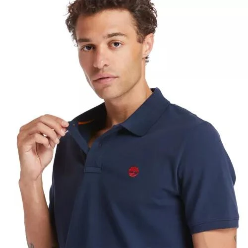 商品Timberland|Millers River Pique Polo Shirt for Men in Navy,价格¥509,第5张图片详细描述