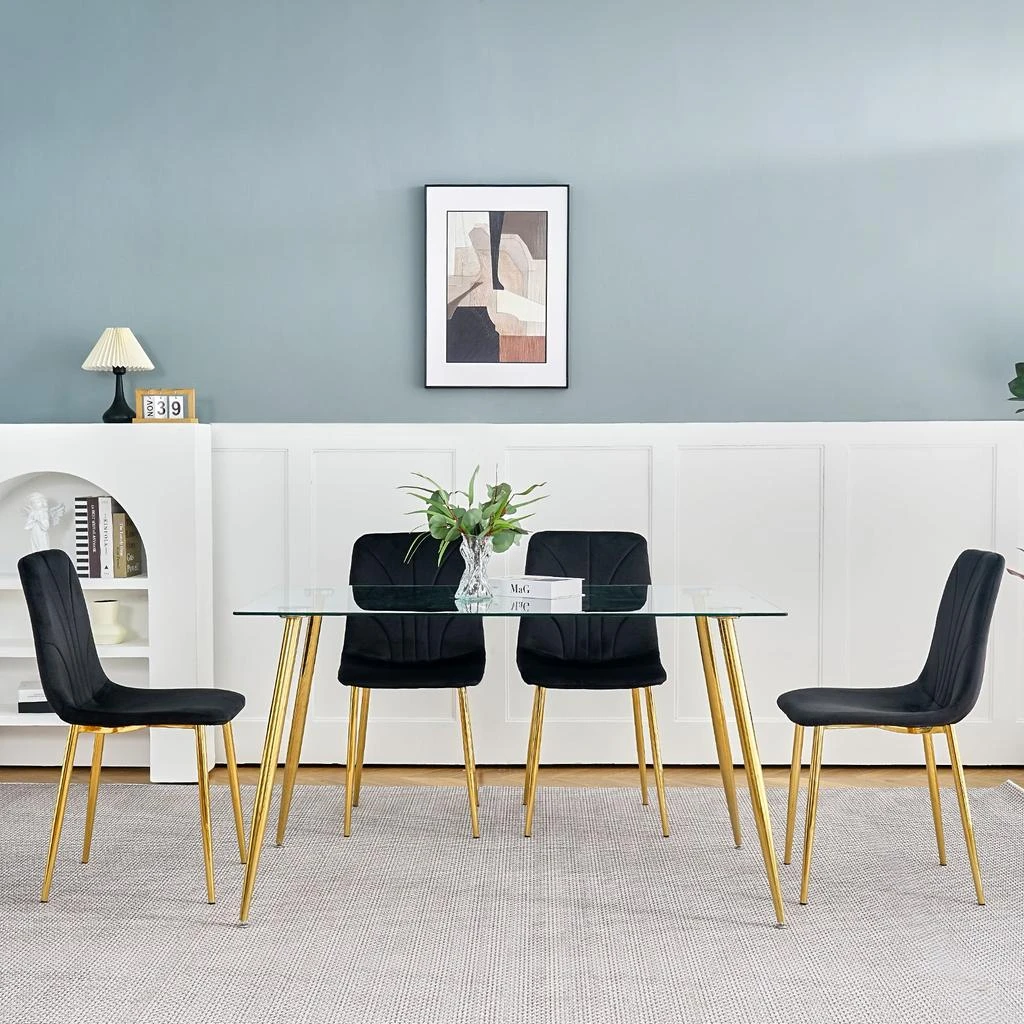 Streamdale Set of 4 Modern Black Dining Chairs 商品