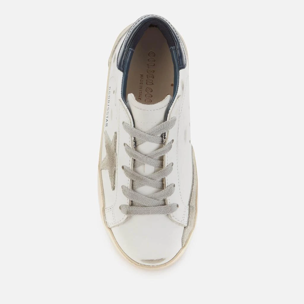 商品Golden Goose|Golden Goose Kids' Superstar Trainers - White/Ice/Navy Blue,价格¥936,第3张图片详细描述