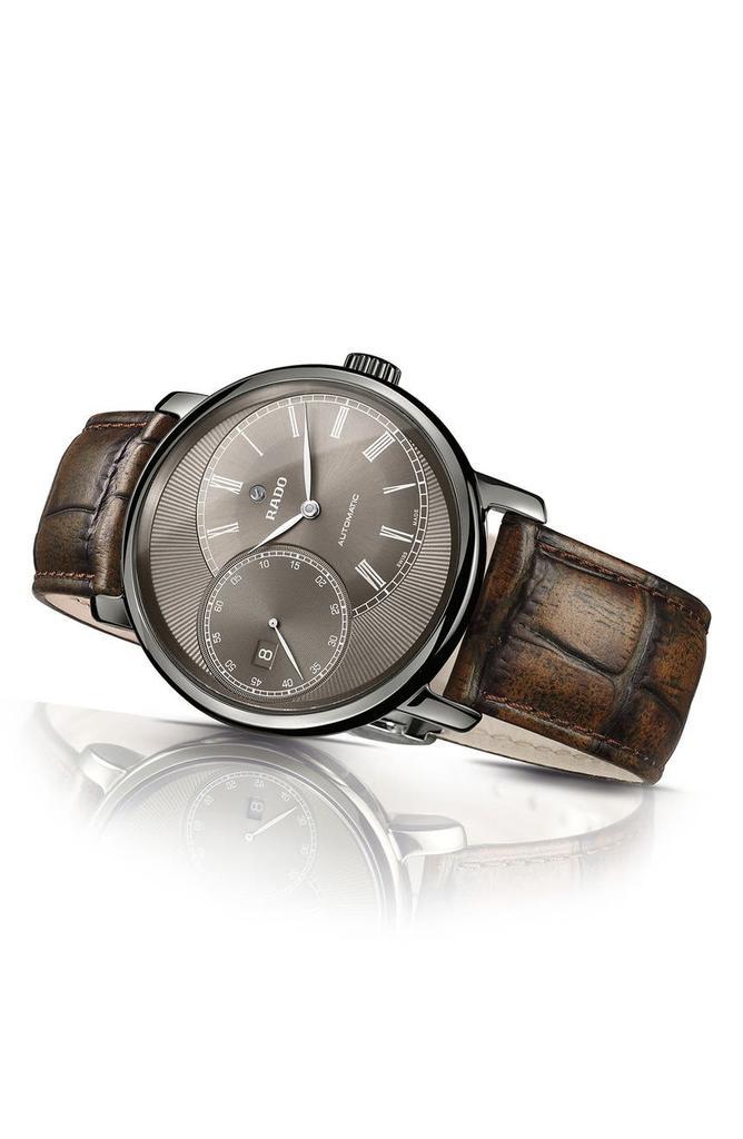 商品Rado|Men's DiaMaster Automatic Swiss Croc Embossed Leather Strap Watch, 43mm,价格¥13368,第5张图片详细描述