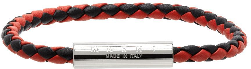 商品Marni|Red & Black Braided Bracelet,价格¥427,第1张图片