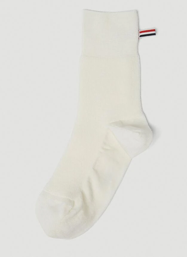 商品Thom Browne|Bow Crew Length Socks in White,价格¥501,第2张图片详细描述