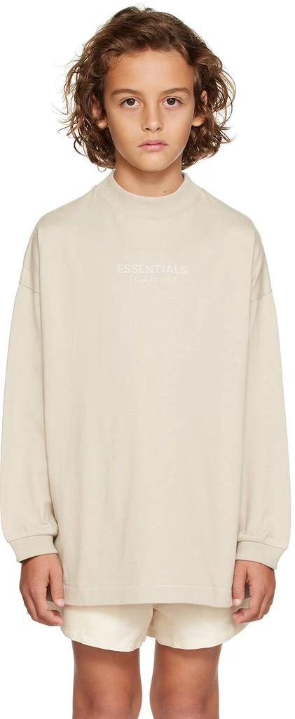 商品Essentials|Kids Taupe Bonded Long Sleeve T-Shirt,价格¥301,第1张图片