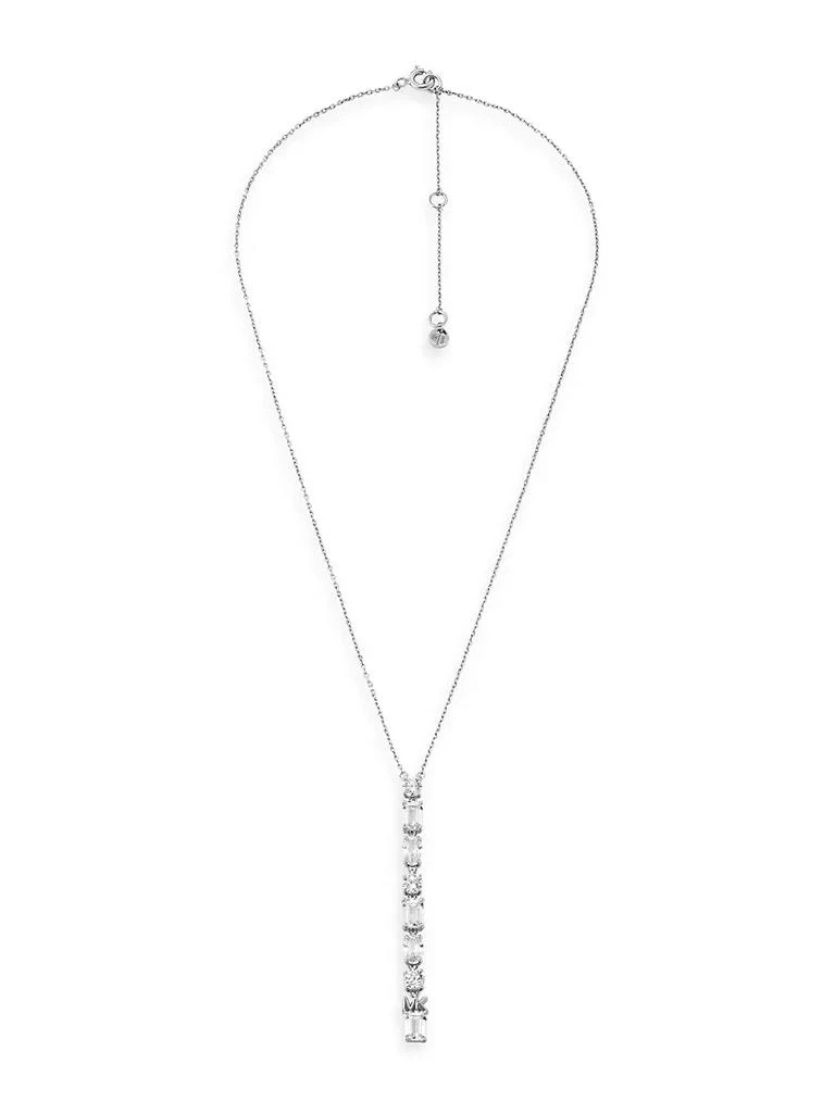 商品Michael Kors|Rhodium-Plated & Cubic Zirconia Linear Pendant Necklace,价格¥1472,第1张图片