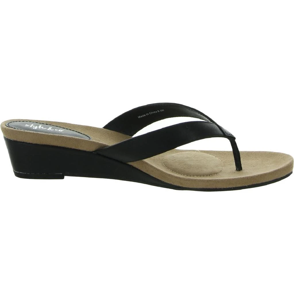 商品Style & Co|Style & Co. Womens Haloe2P Faux Leather Slip On Thong Sandals,价格¥84,第3张图片详细描述