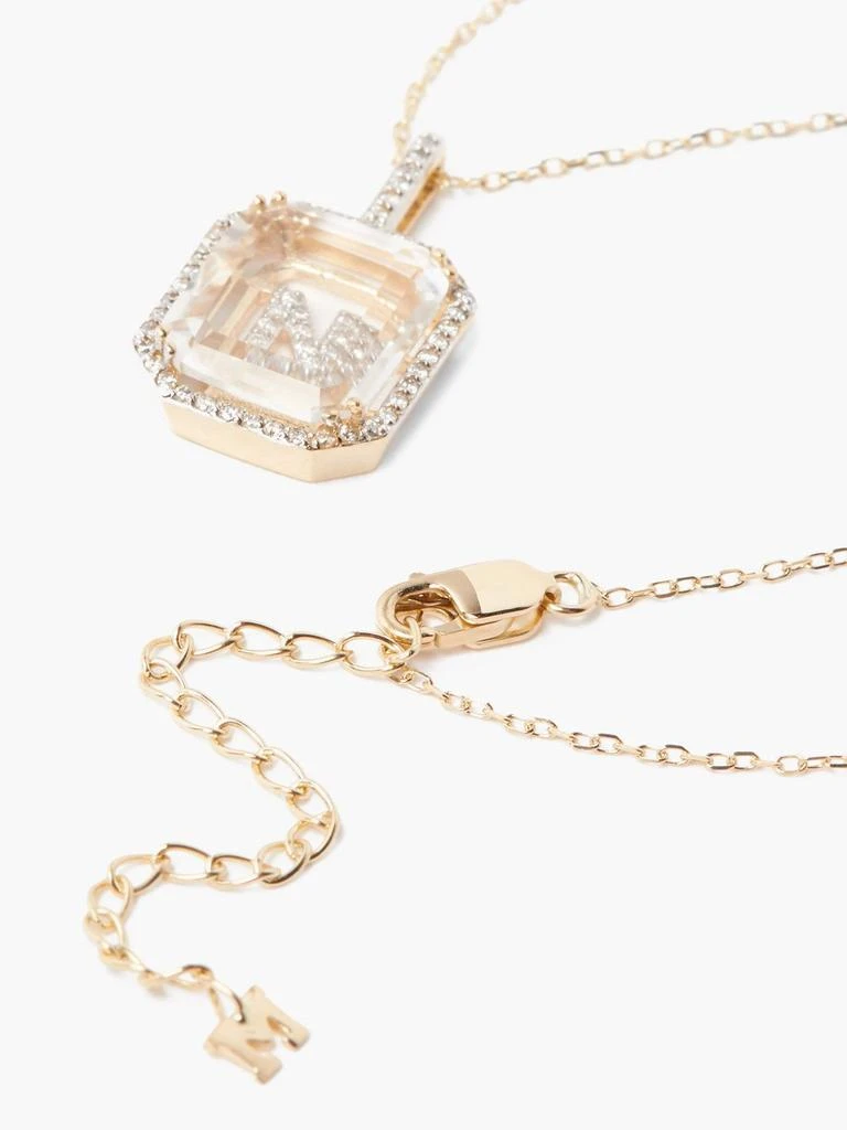 商品MATEO|Initials diamond, quartz & 14kt gold necklace N-Z,价格¥10100,第4张图片详细描述