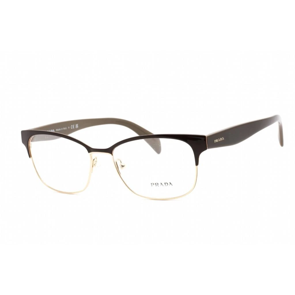 商品Prada|Prada Women's Eyeglasses - Full Rim Rectangular Dark Brown Metal Frame | PR65RV DHO1O1,价格¥891,第1张图片