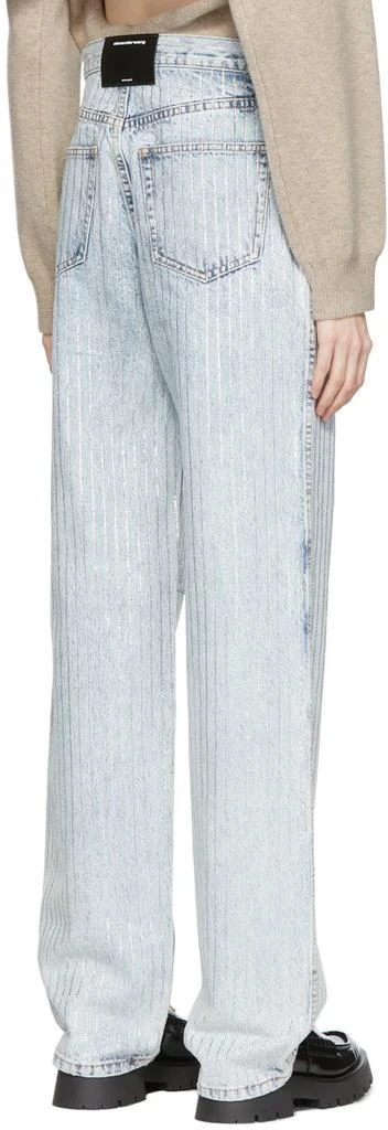 商品Alexander Wang|Blue Crystal Stripe Skater Jeans,价格¥3780,第3张图片详细描述