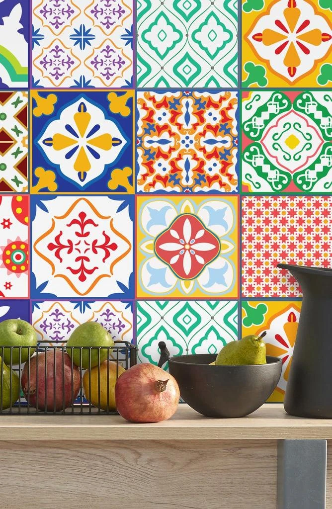 商品WALPLUS|Classic Mediterranean Wall Tiles - Pack of 5,价格¥301,第5张图片详细描述