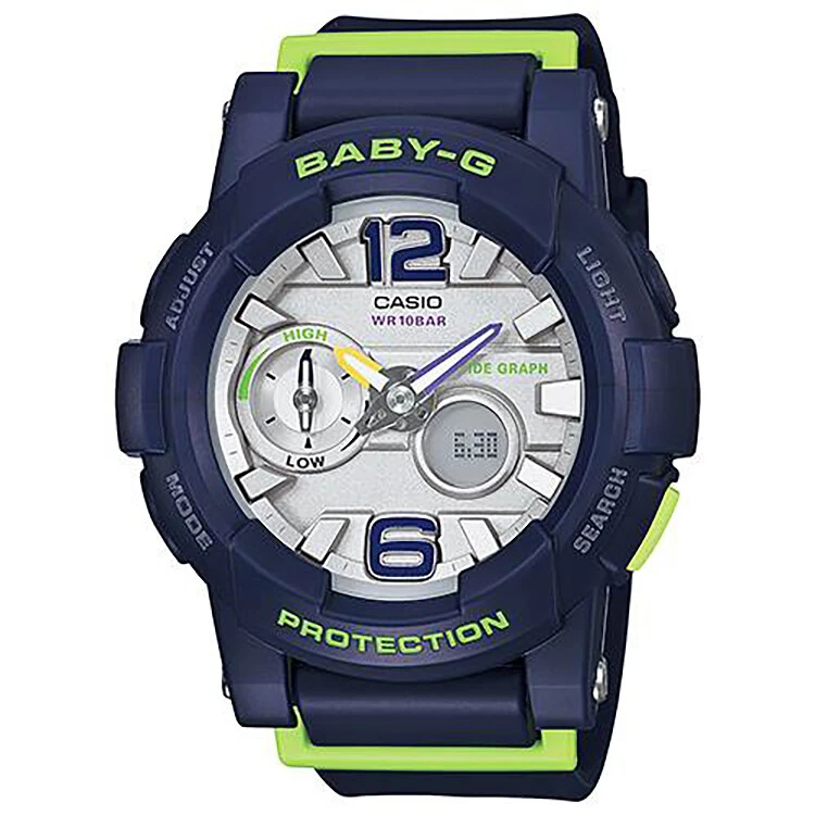 商品[国内直发] Casio|卡西欧（CASIO）手表BABY-G系列女表电子时尚可爱炫彩女士手表 BGA-180-2B-深蓝色-BGA-180-2B,价格¥986,第1张图片