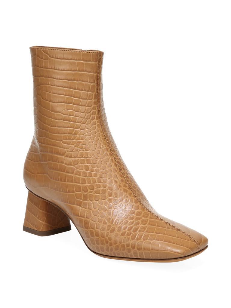 商品Vince|Koren Square-Toe Croc-Embossed Leather Ankle Boots,价格¥1508,第4张图片详细描述