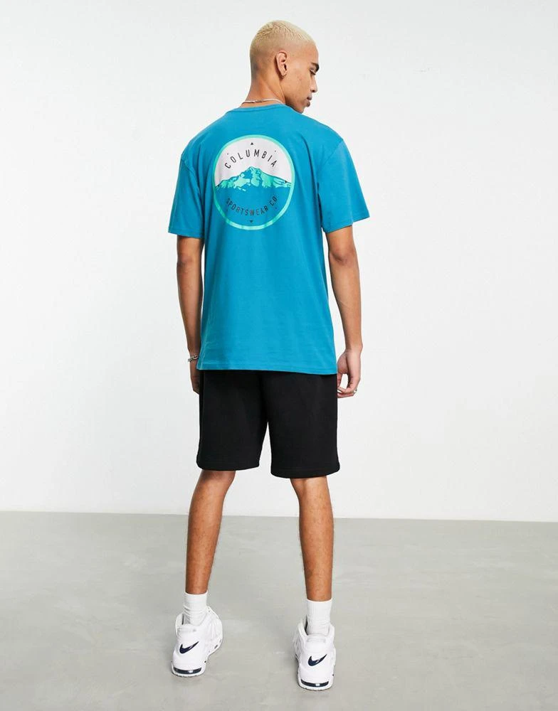 商品Columbia|Columbia Tillamook Way II back print t-shirt in blue Exclusive at ASOS,价格¥91,第2张图片详细描述