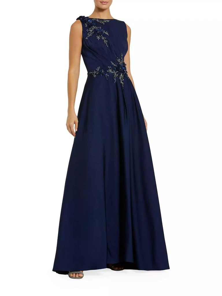 商品Mac Duggal|Floral Appliqué Crêpe A-Line Gown,价格¥5983,第1张图片