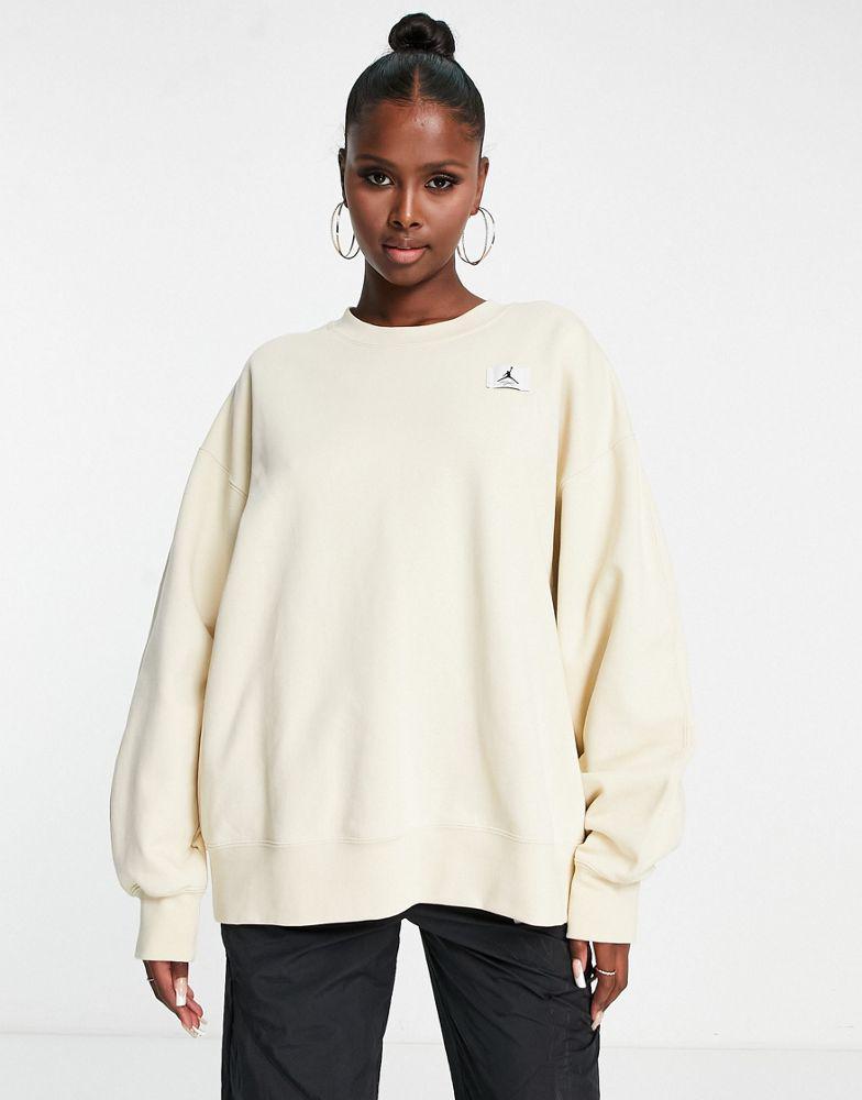 商品Jordan|Jordan Flight fleece sweatshirt in beach beige,价格¥649,第1张图片