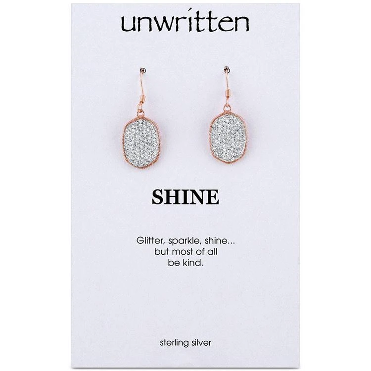 商品Unwritten|Crystal Pavé Drop Earrings in Rose Gold Flashed Sterling Silver,价格¥121,第2张图片详细描述