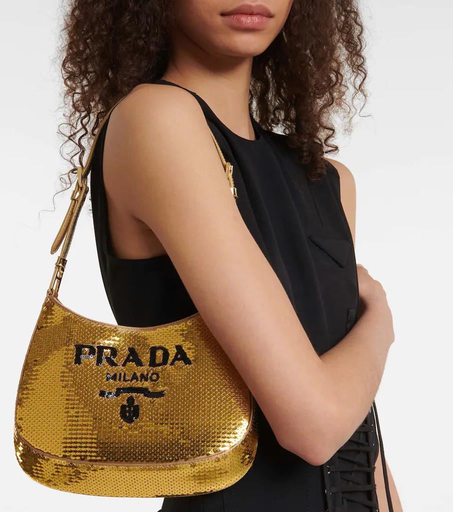 商品Prada|Cleo Medium sequined shoulder bag,价格¥23636,第4张图片详细描述