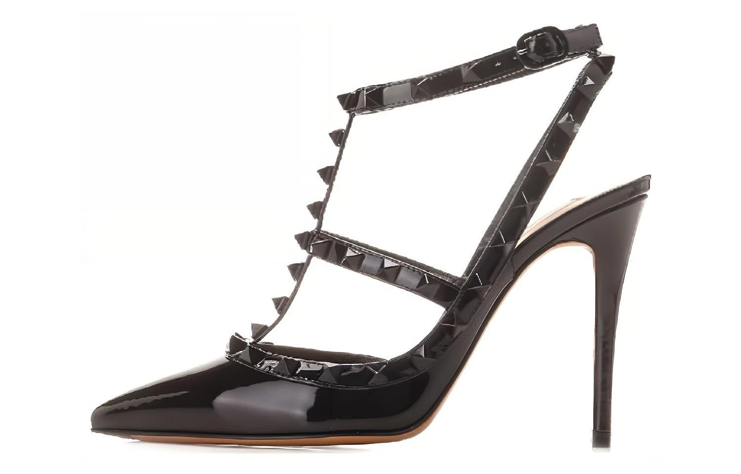 商品[国内直发] Valentino|华伦天奴 Rockstud 尖头铆钉 细跟 高跟鞋 女款 黑色,价格¥7409,第1张图片