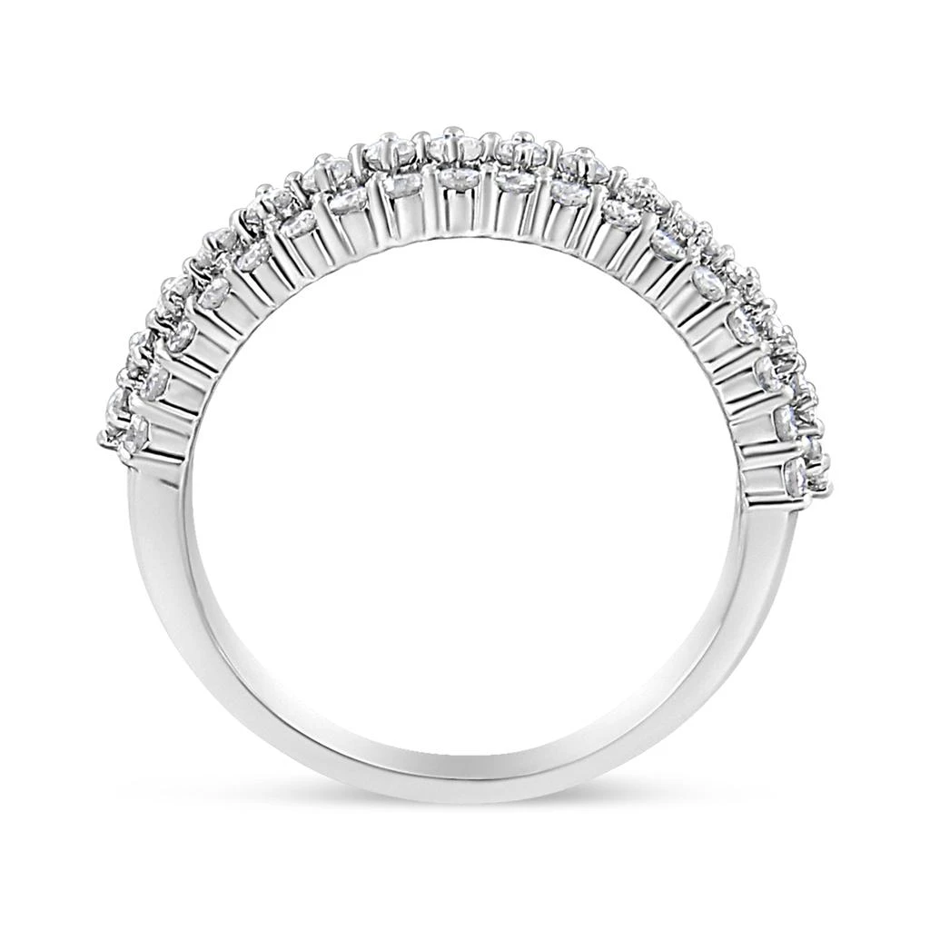 商品Haus of Brilliance|14K White Gold 1.0 Cttw Prong Set Round Diamond Split Shank Three Row Band Ring,价格¥11614,第4张图片详细描述