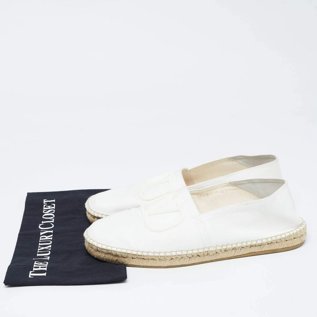 Valentino White Canvas VLogo Slip On Espadrilles Loafers Size 44.5 商品