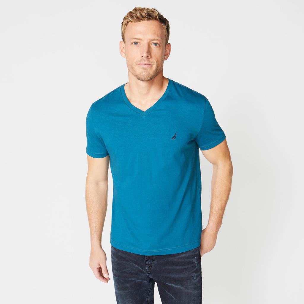 Nautica Mens Premium Cotton V-Neck T-Shirt商品第7张图片规格展示