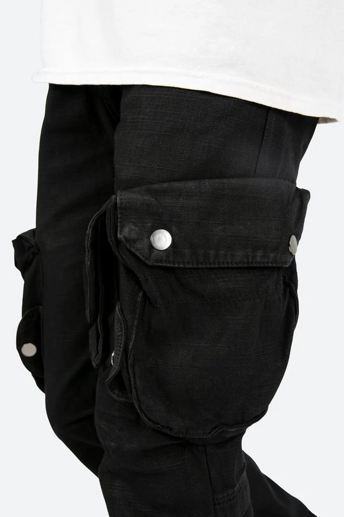 B357 Waxed Cargo Flare Denim - Black 商品