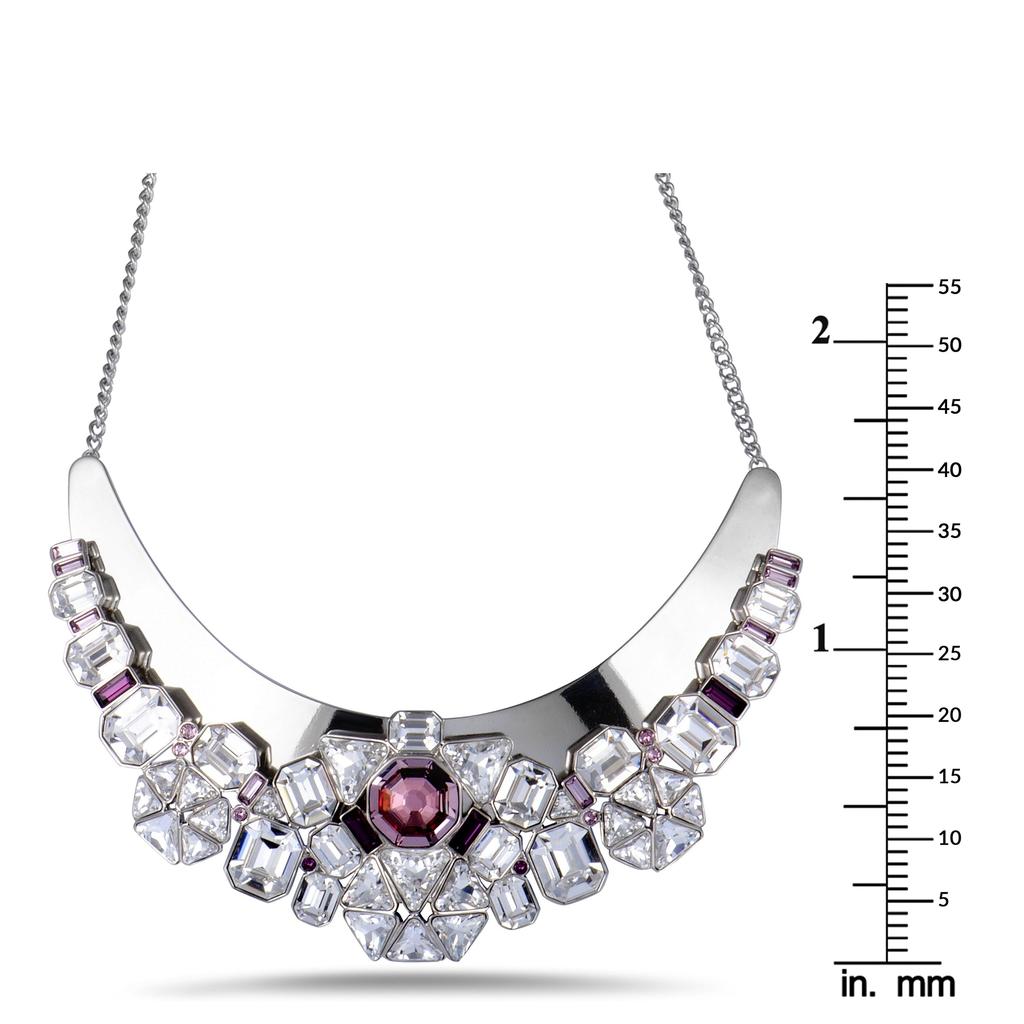 Swarovski Diana Clear and Pink Crystal Necklace商品第4张图片规格展示
