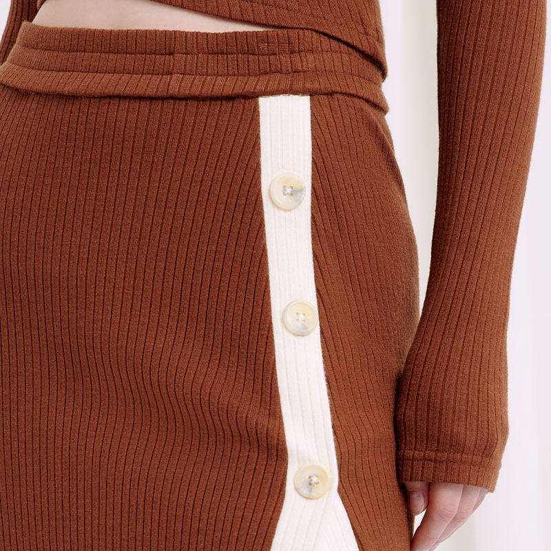 Daria针织半身裙 - 棕色 | Daria Knit Skirt - Cinnamon Brown商品第5张图片规格展示