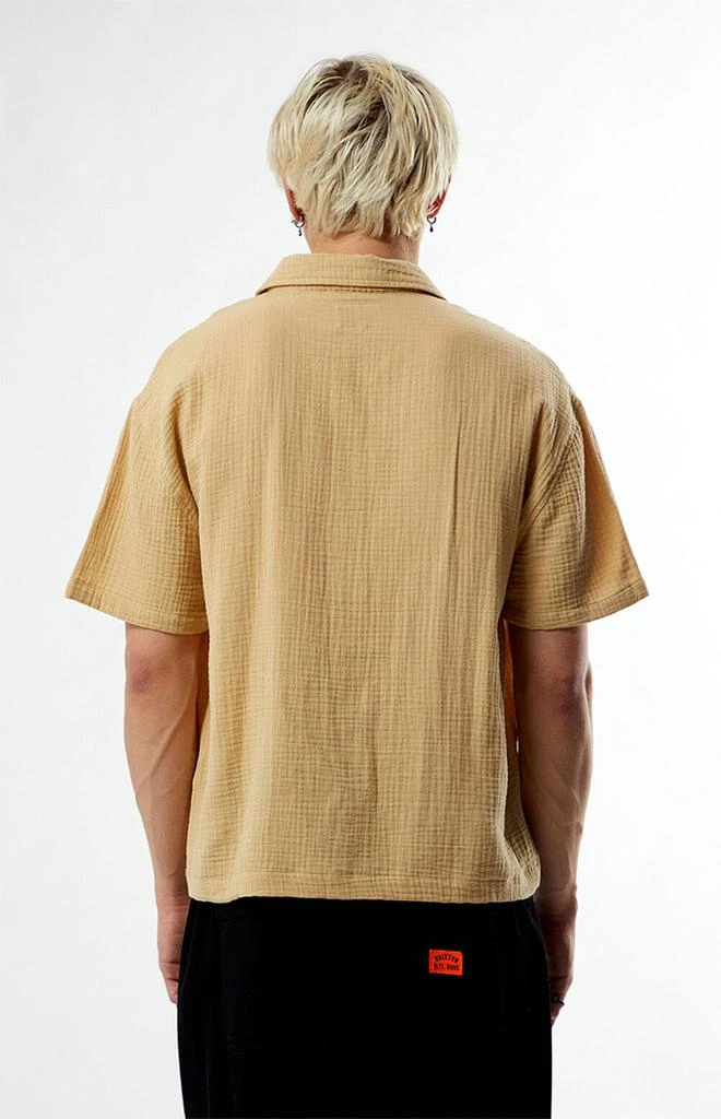 商品PacSun|Tan Cropped Boxy Gauze Camp Shirt,价格¥173,第4张图片详细描述