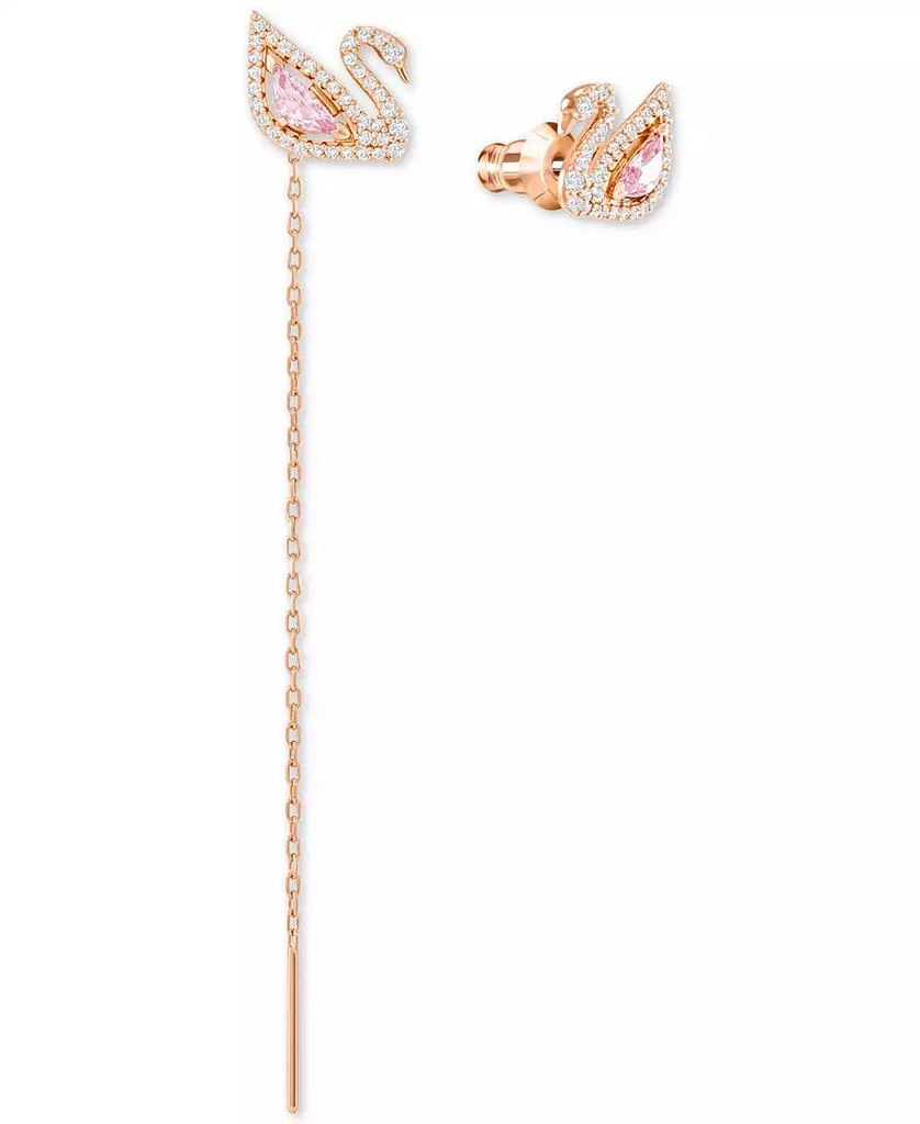 商品Swarovski|Rose Gold-Tone Crystal Swan & Removable Chain Drop Earrings,价格¥1188,第3张图片详细描述