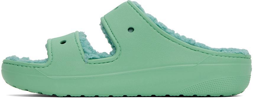 商品Crocs|Green Classic Cozzzy Sandals,价格¥447,第5张图片详细描述