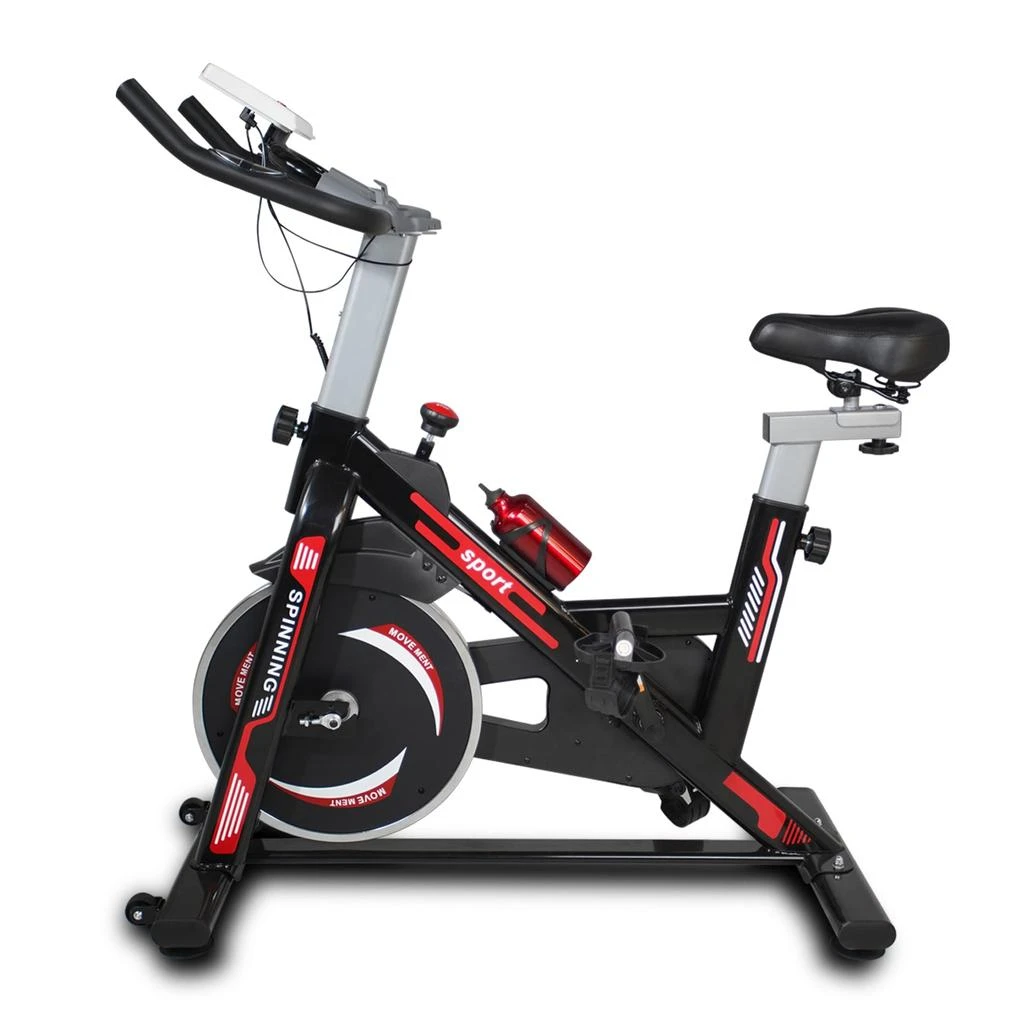 商品Streamdale Furniture|Streamdale Indoor Exercise Bike Cycling Bike with Comfortable Seat Cushion Black+Red,价格¥3131,第1张图片