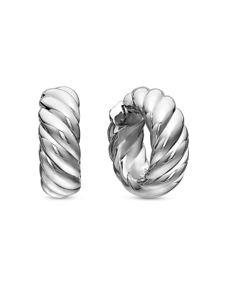 商品David Yurman|Sculpted Cable Hoop Earrings in Sterling Silver, 25MM,价格¥5879,第1张图片