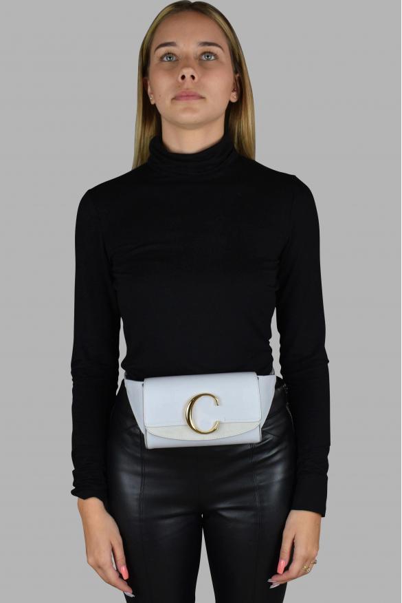 商品Chloé|Luxury Belt Bag   Chloé C Light Blue Suede And Leather Belt Bag,价格¥4281,第6张图片详细描述