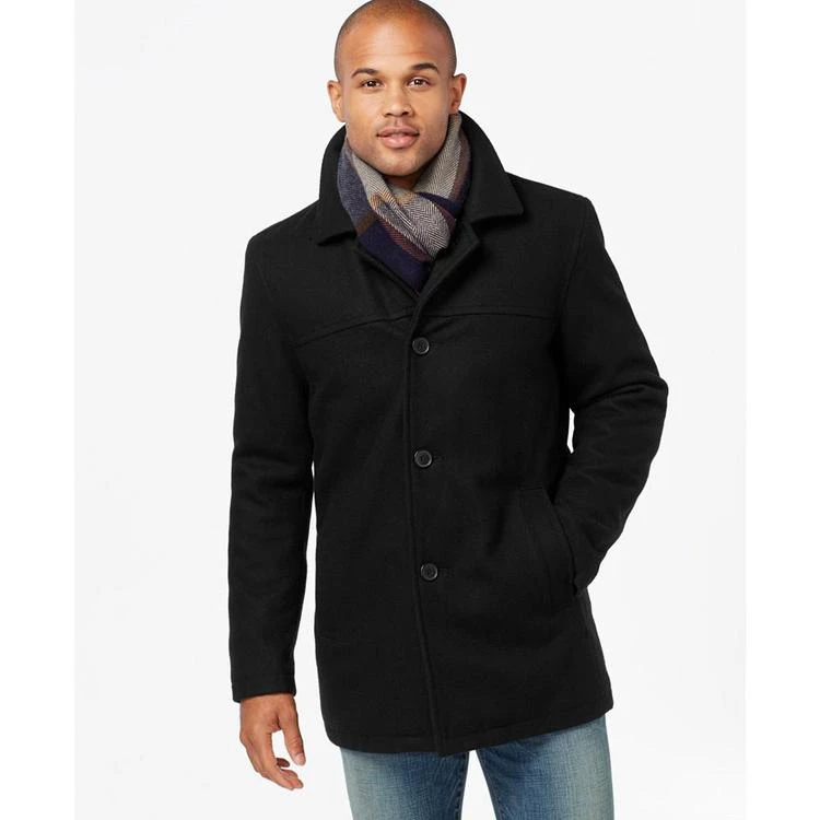 商品Tommy Hilfiger|Men's Big & Tall Melton Peacoat with Scarf,价格¥1126,第1张图片
